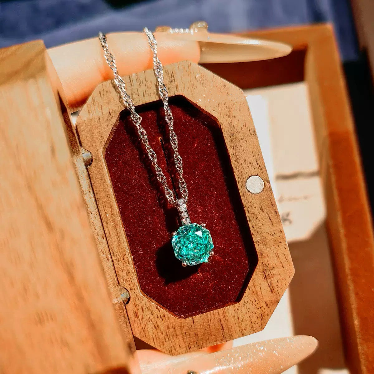 Octagonal Millennium Rose Cut Rainbow Jewelry Set