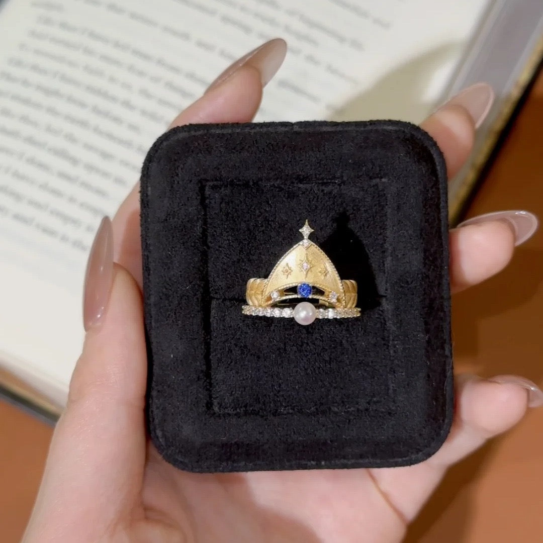 Vintage Crown and Baroque Castle Ring