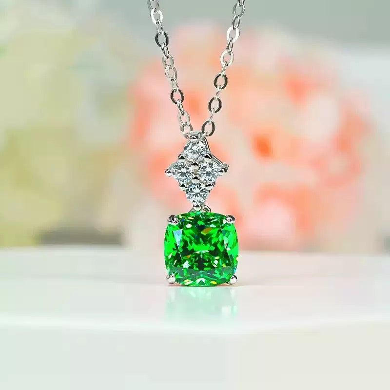 Emerald Ice-Cut Princess High-Carbon Diamond Jewelry Set