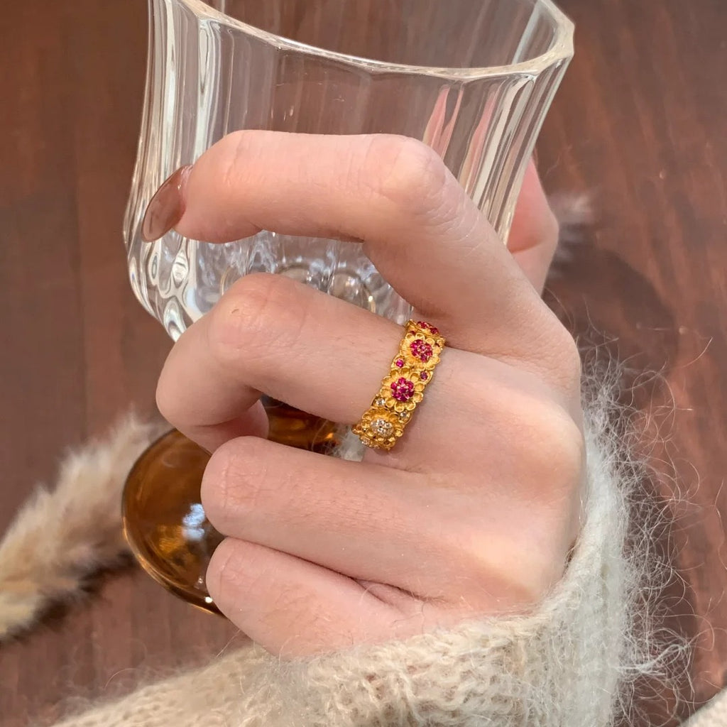 Francis Manor Two-Tone Brushed Sunflower Ring