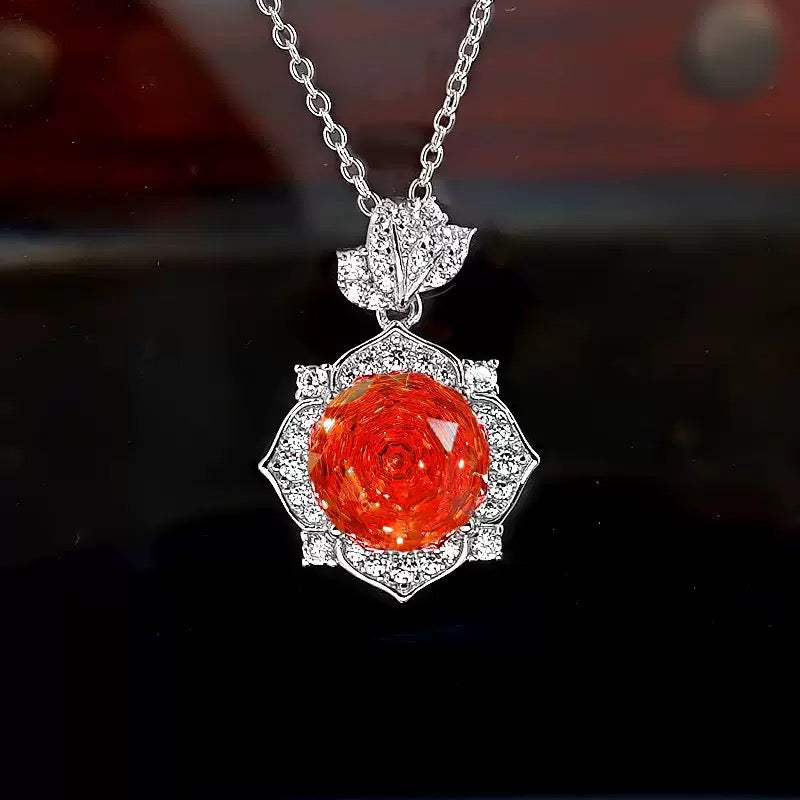 Octagonal Millennium Rose Cut Floral Jewelry Set