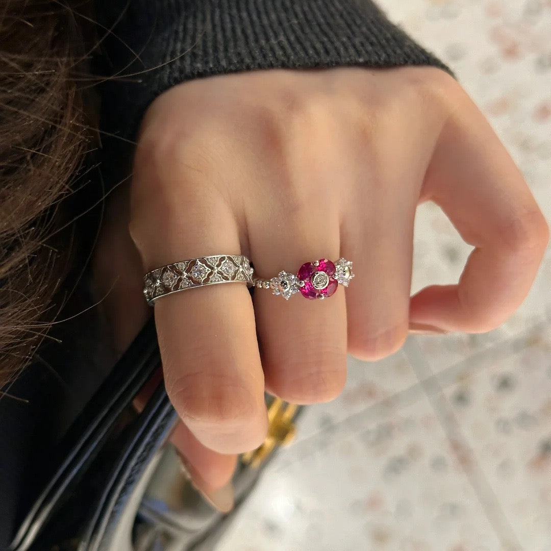 Passionate Pitaya Pink and Classic Klein Blue Statement Ring