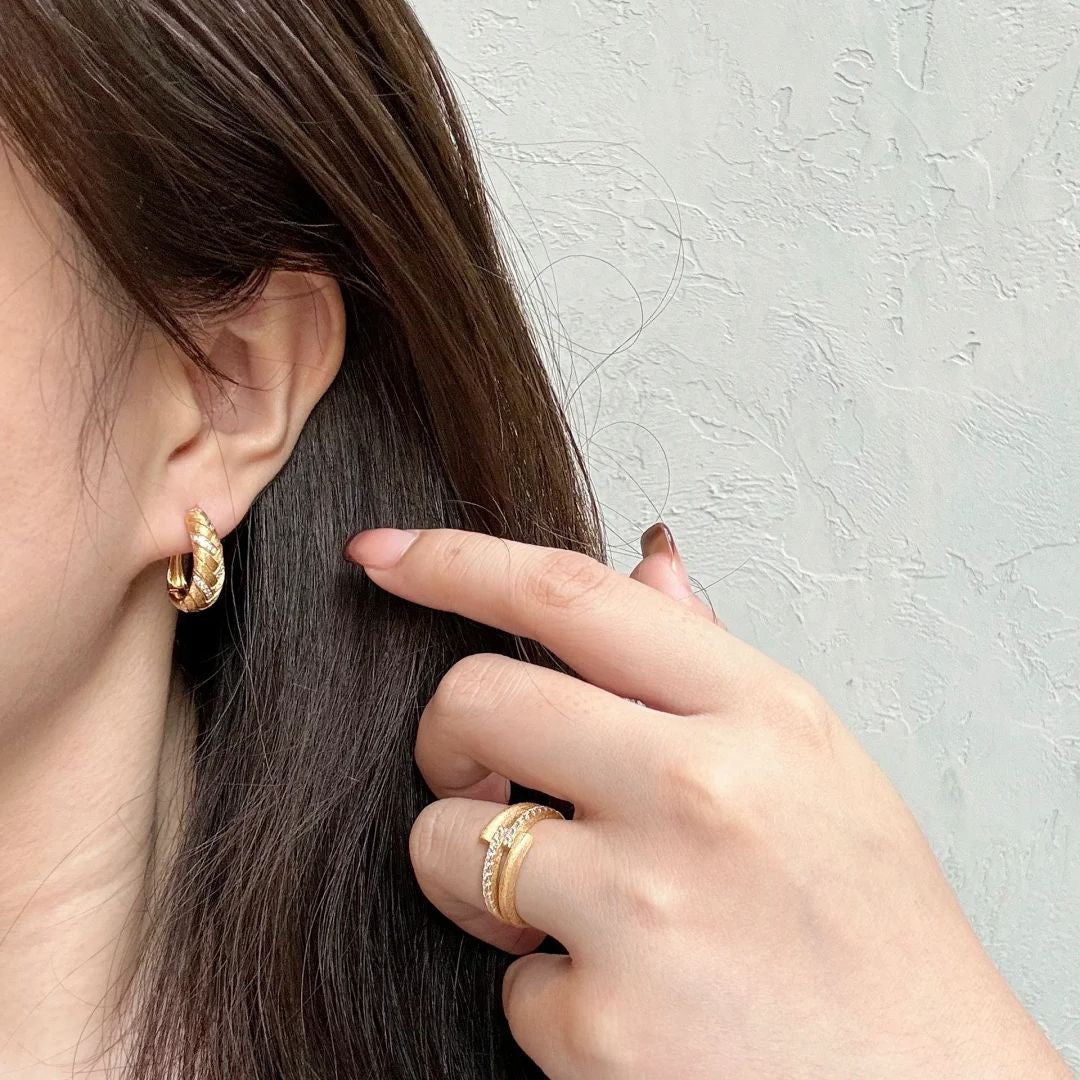 Vintage Brushed Finish Forged Jewelry Set