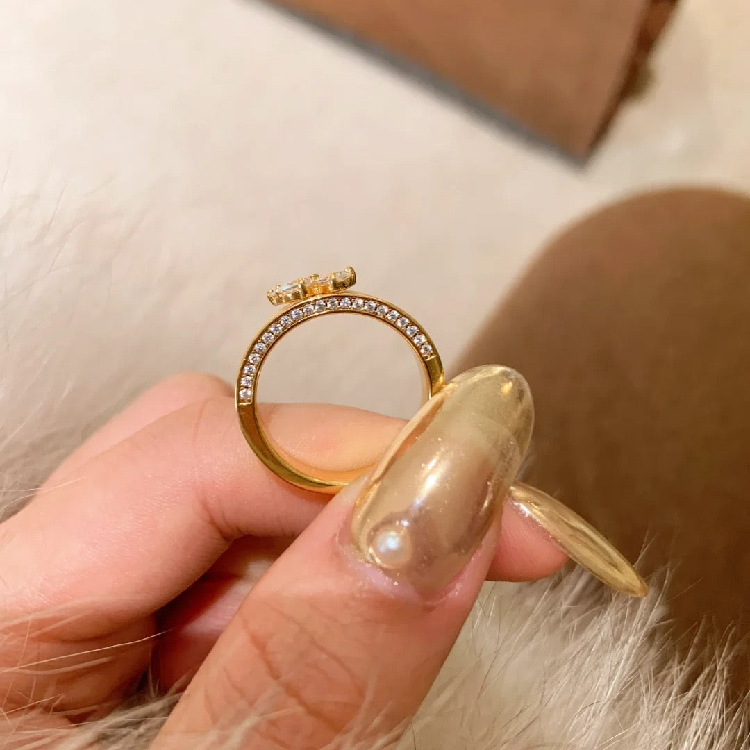 Vintage Artisan Crafted Textured and Sculpted Butterfly Ring
