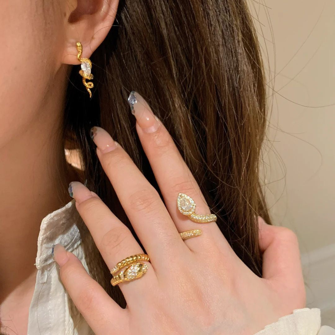 Vintage Marquise and Serpentine Jewelry Set