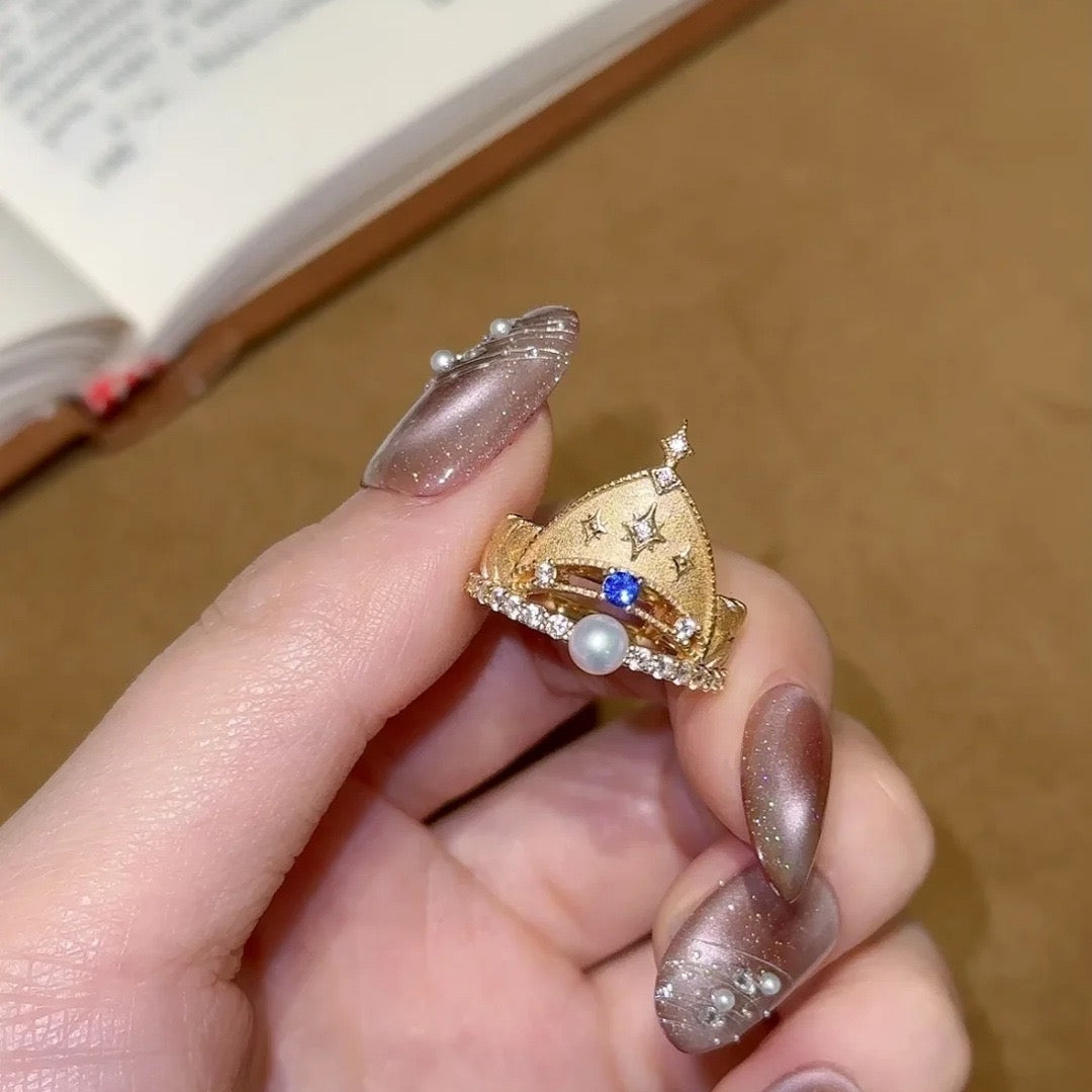 Vintage Crown and Baroque Castle Ring
