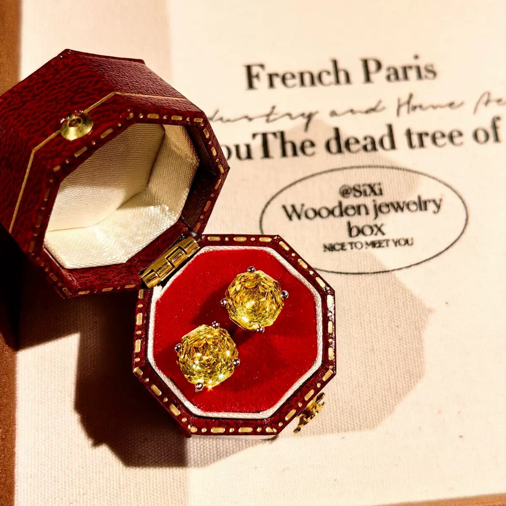Octagonal Millennium Rose Cut Rainbow Jewelry Set
