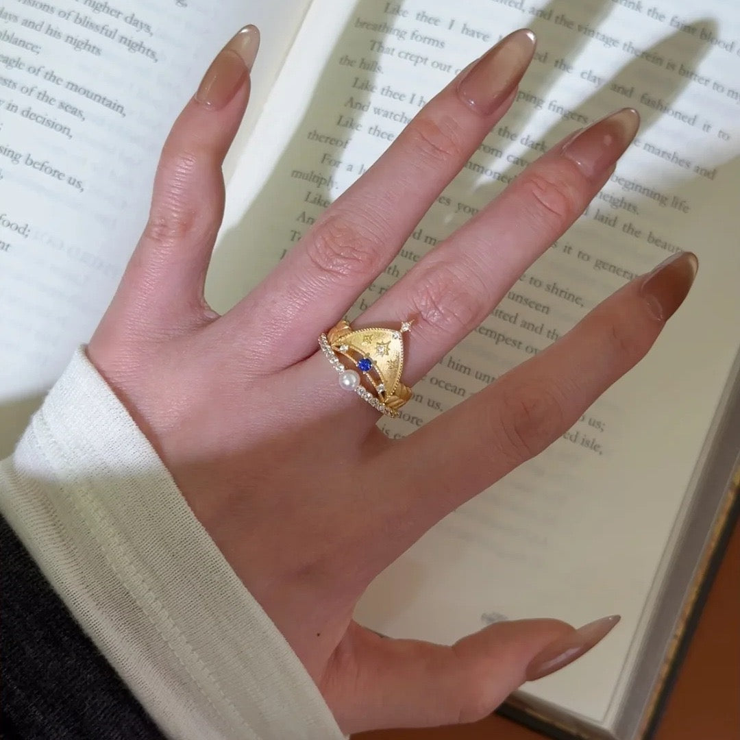 Vintage Crown and Baroque Castle Ring