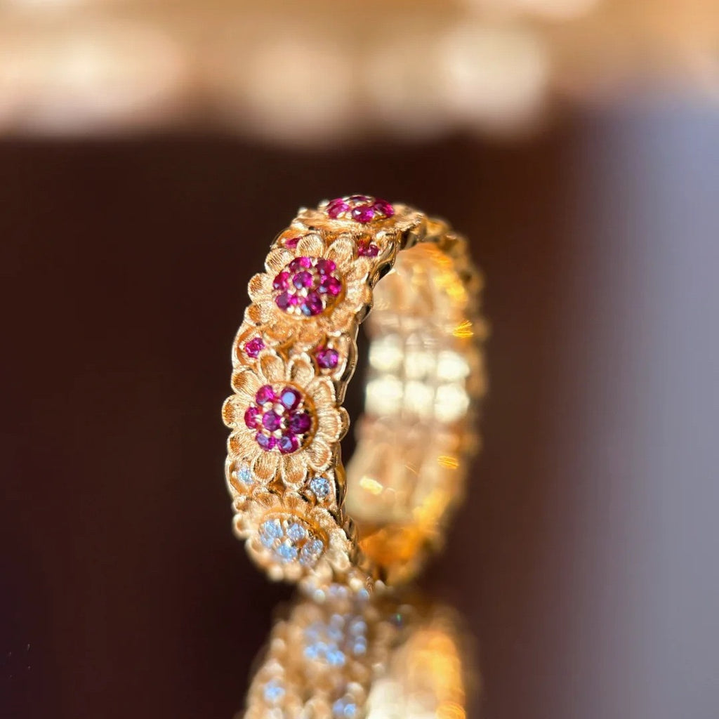 Francis Manor Two-Tone Brushed Sunflower Ring