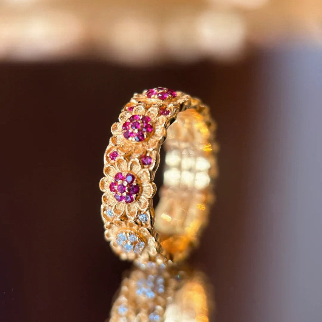Francis Manor Two-Tone Brushed Sunflower Ring