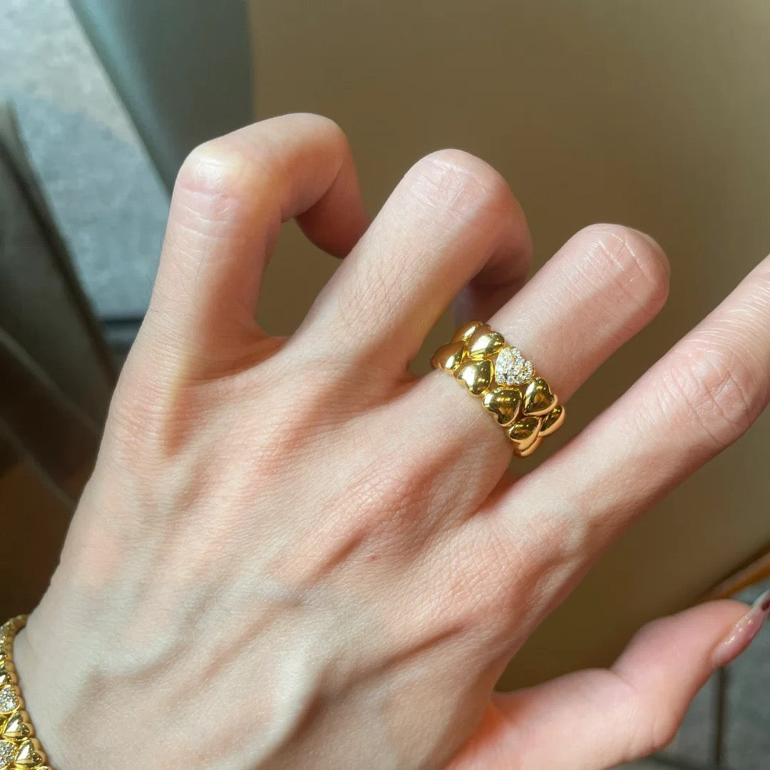 Vintage Double-Layer Heart Ring