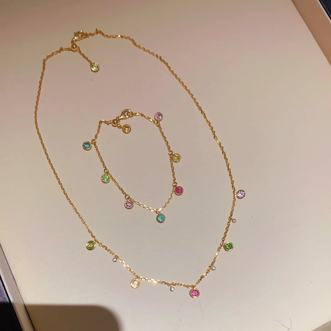Rainbow Candy Bubble Tassel Jewelry Set