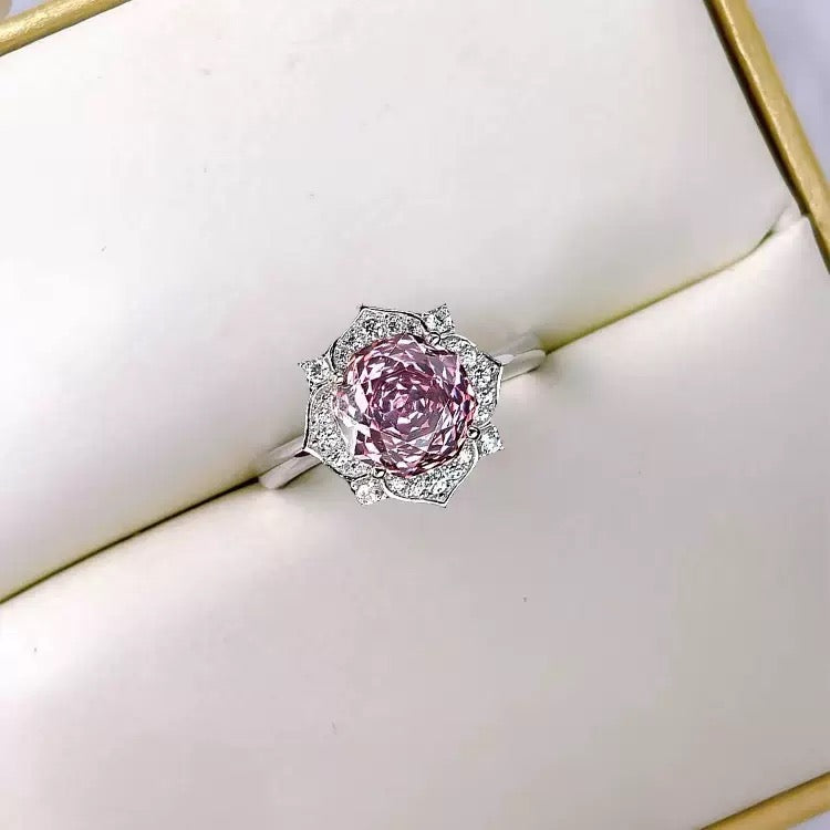 Octagonal Millennium Rose Cut Floral Jewelry Set