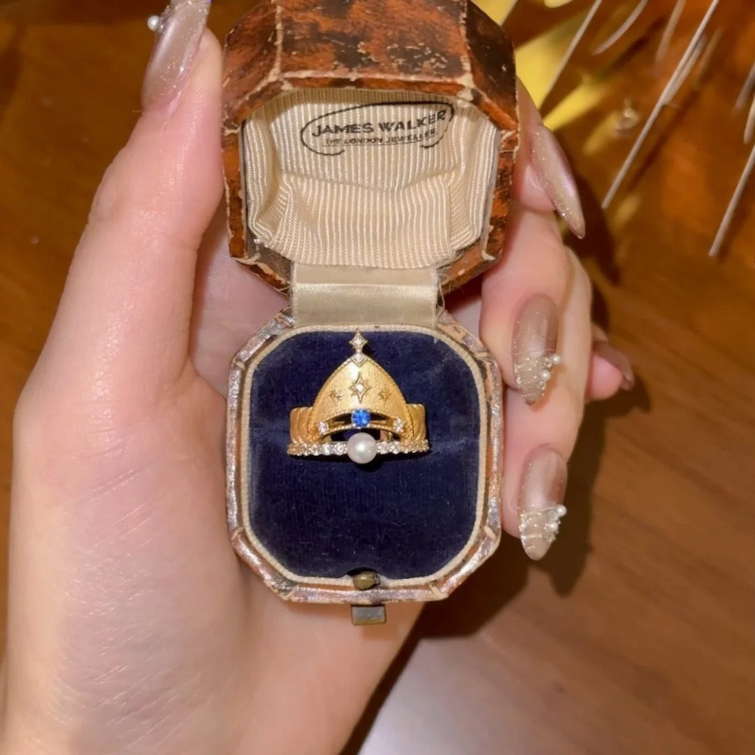 Vintage Crown and Baroque Castle Ring