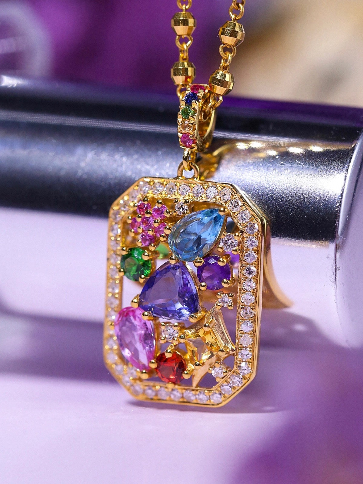 Secret Garden Romantic Colorful Stones Jewelry Set