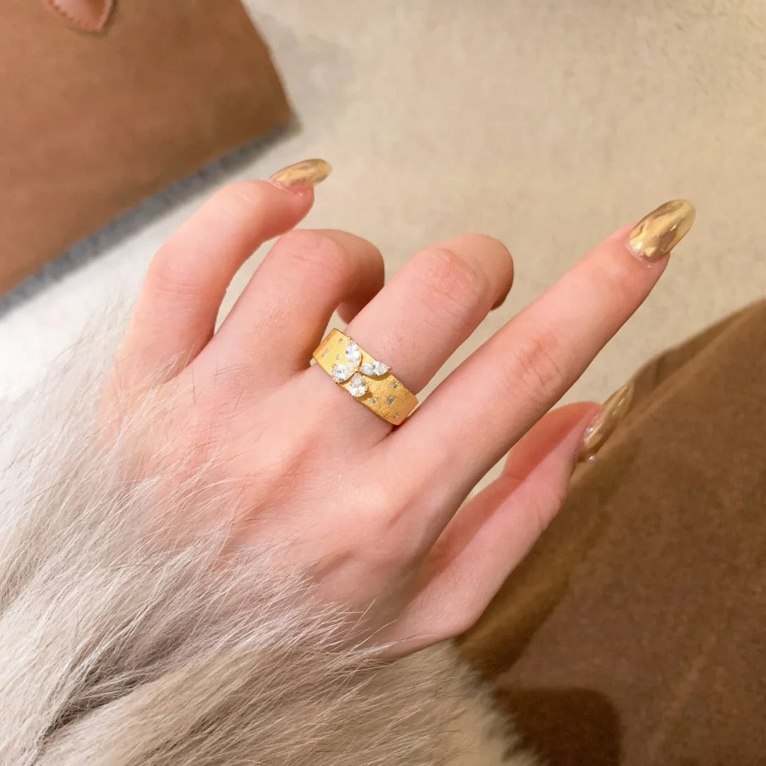 Vintage Artisan Crafted Textured and Sculpted Butterfly Ring