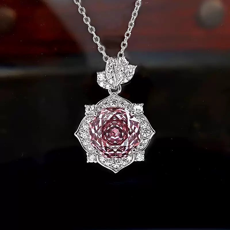 Octagonal Millennium Rose Cut Floral Jewelry Set