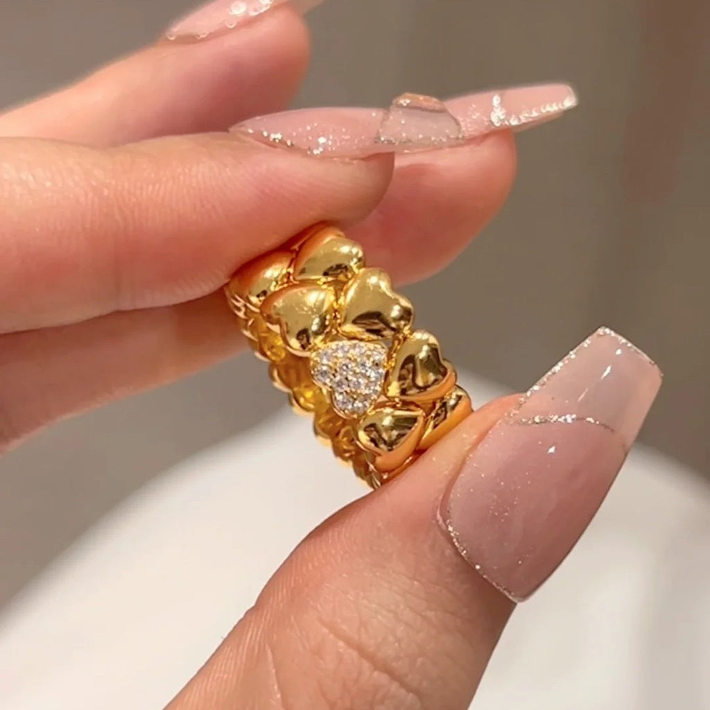 Vintage Double-Layer Heart Ring