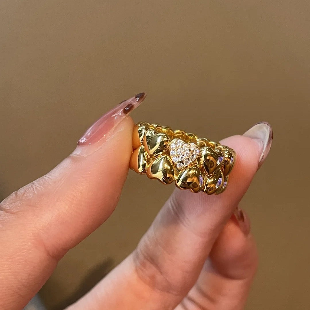 Vintage Double-Layer Heart Ring