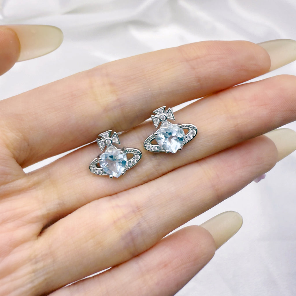 Celestial Clarity Topaz Earrings S925 Silver