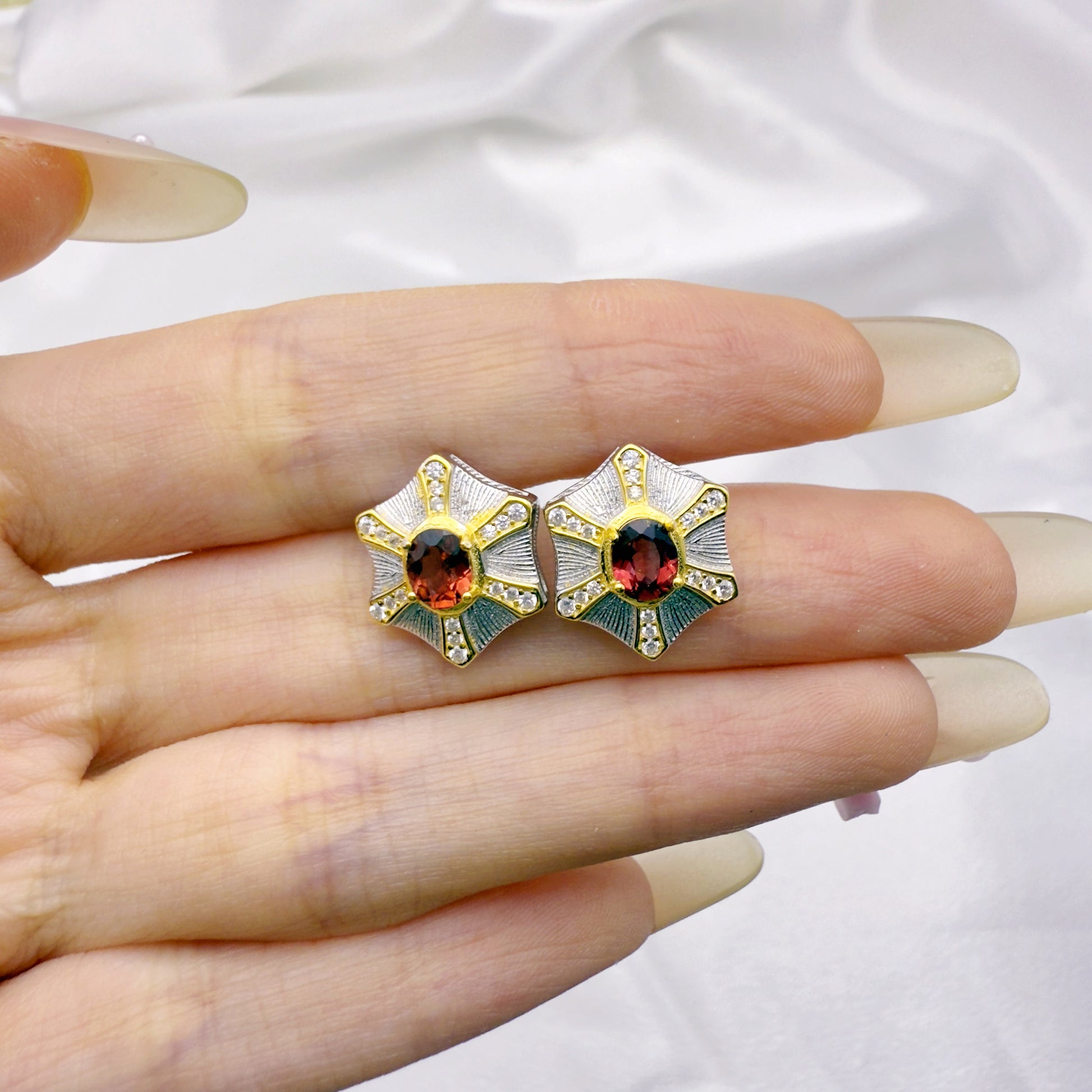 Soulfire Garnet Earrings S925 Silver