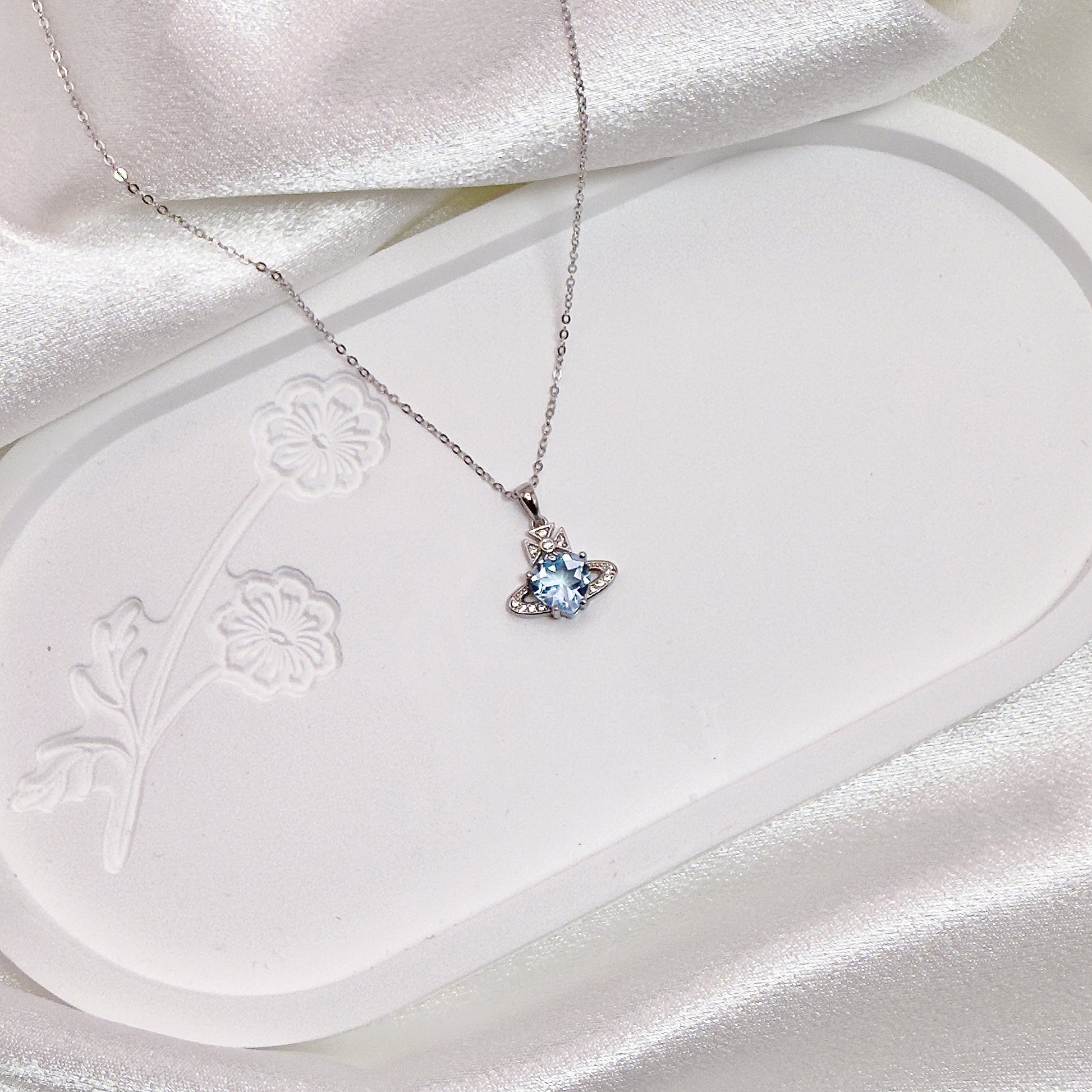 Celestial Clarity Topaz Necklace S925 Silver