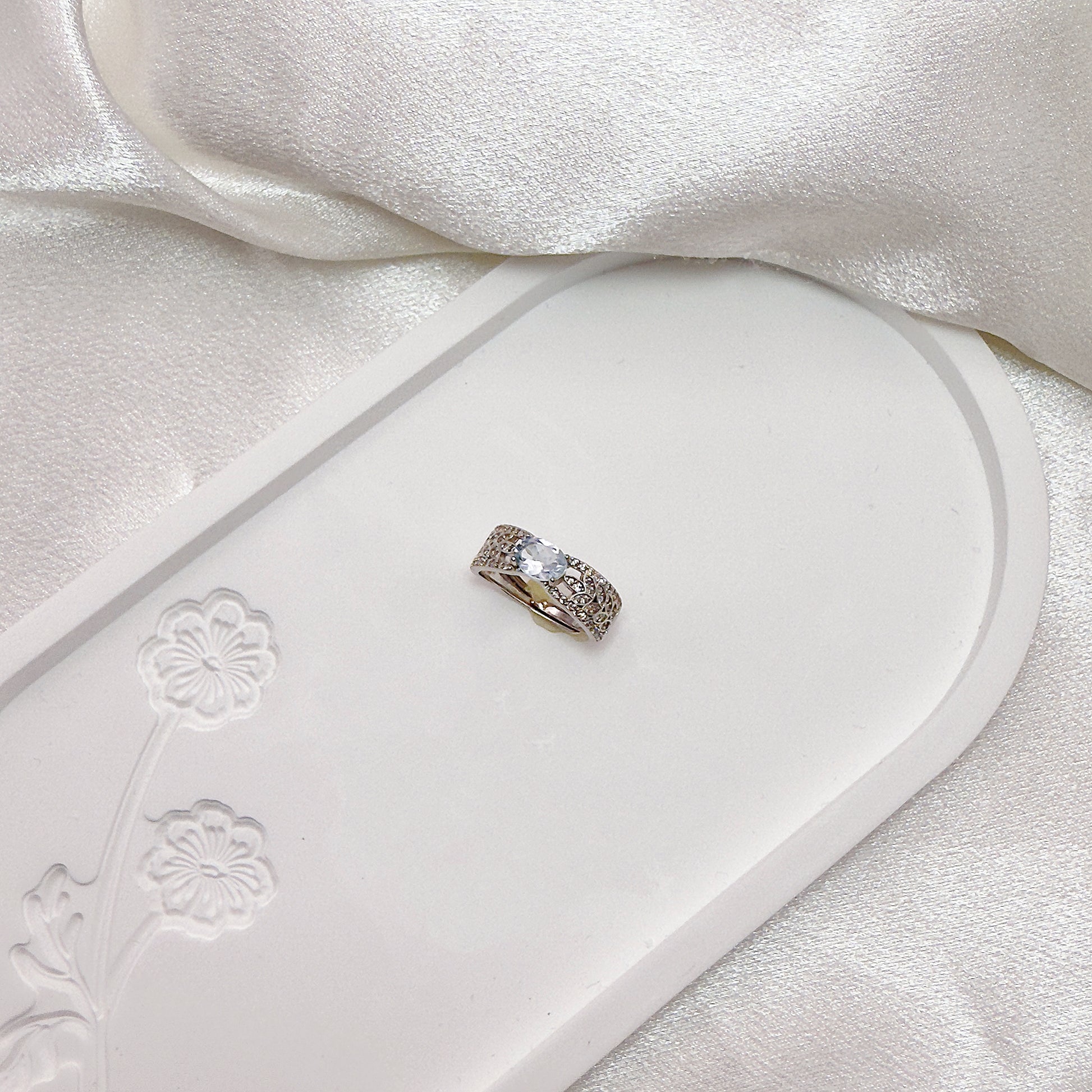 Ocean Soul Aquamarine Adjustable Ring S925 Silver