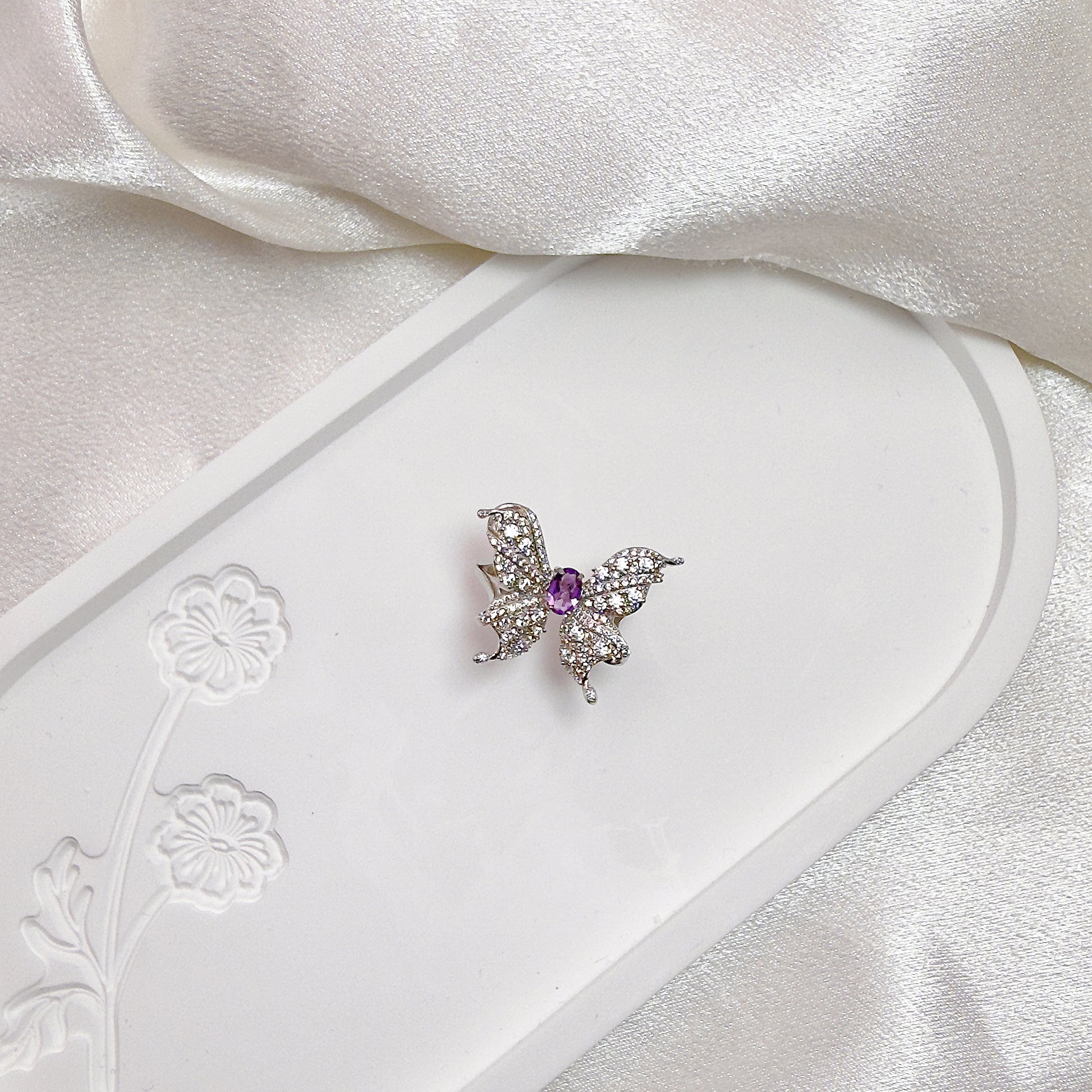 Inner Light Amethyst Adjustable Ring S925 Silver