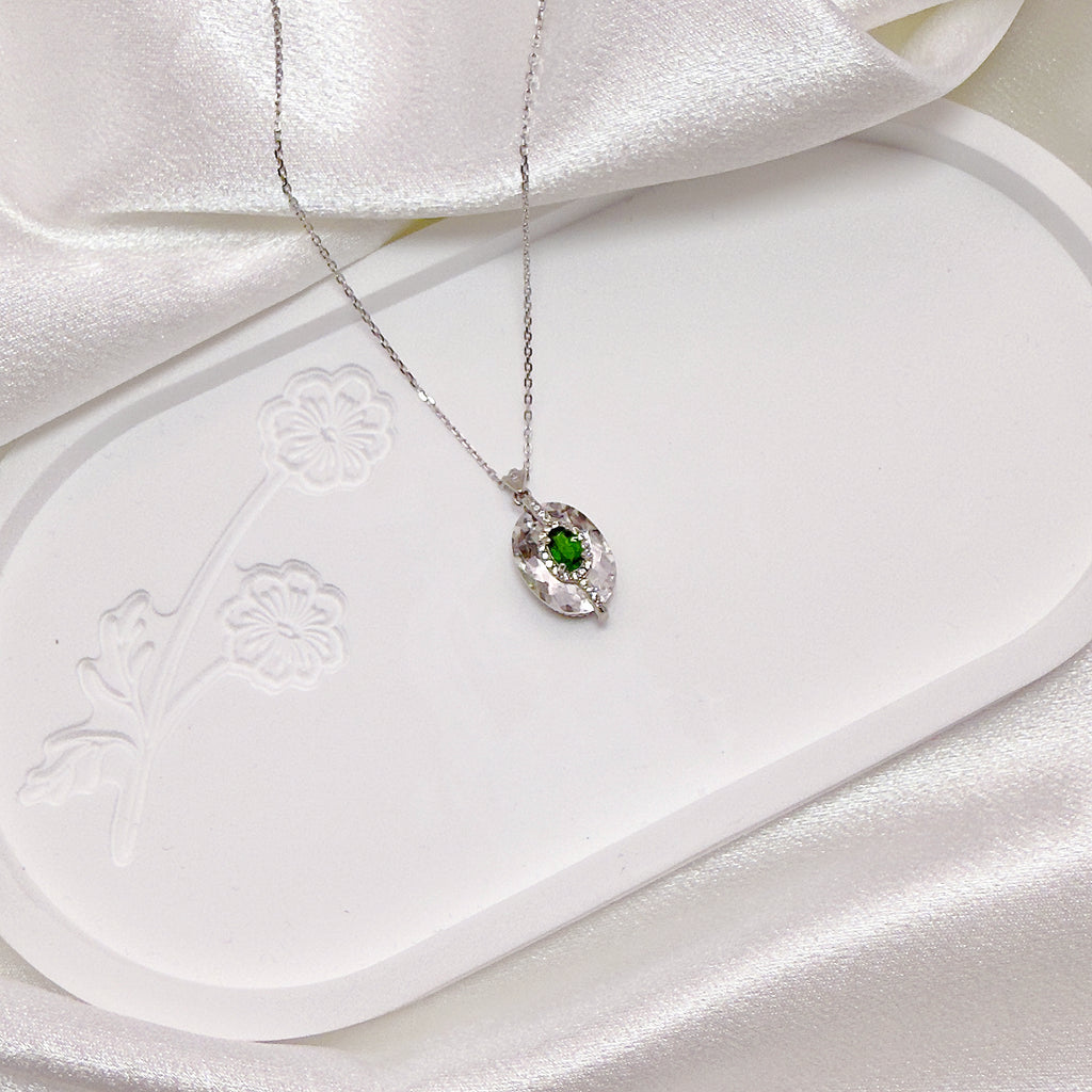 Green Awakening Diopside Necklace S925 Silver
