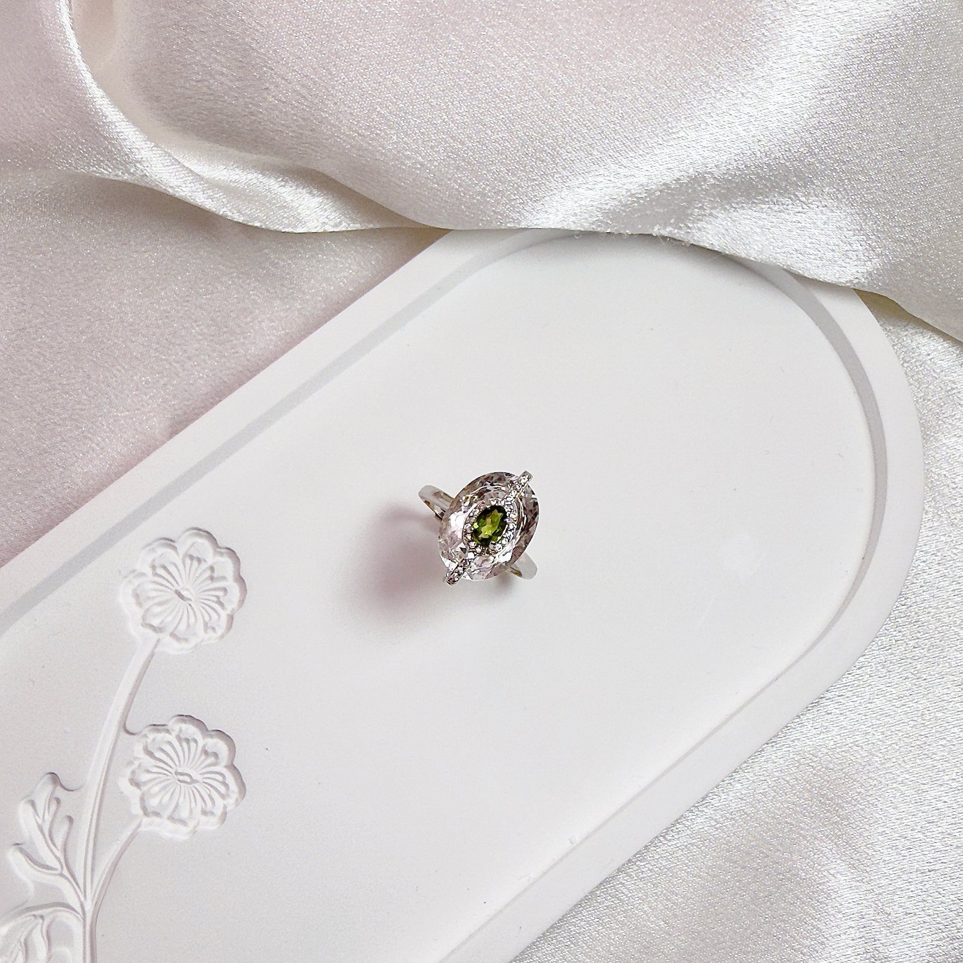 Green Awakening Diopside Adjustable Ring S925 Silver