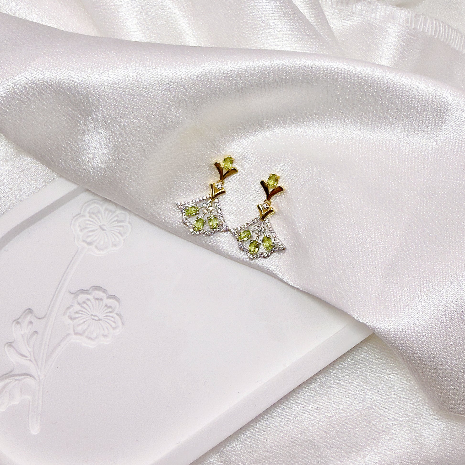 Spring Radiance Peridot Earrings S925 Silver