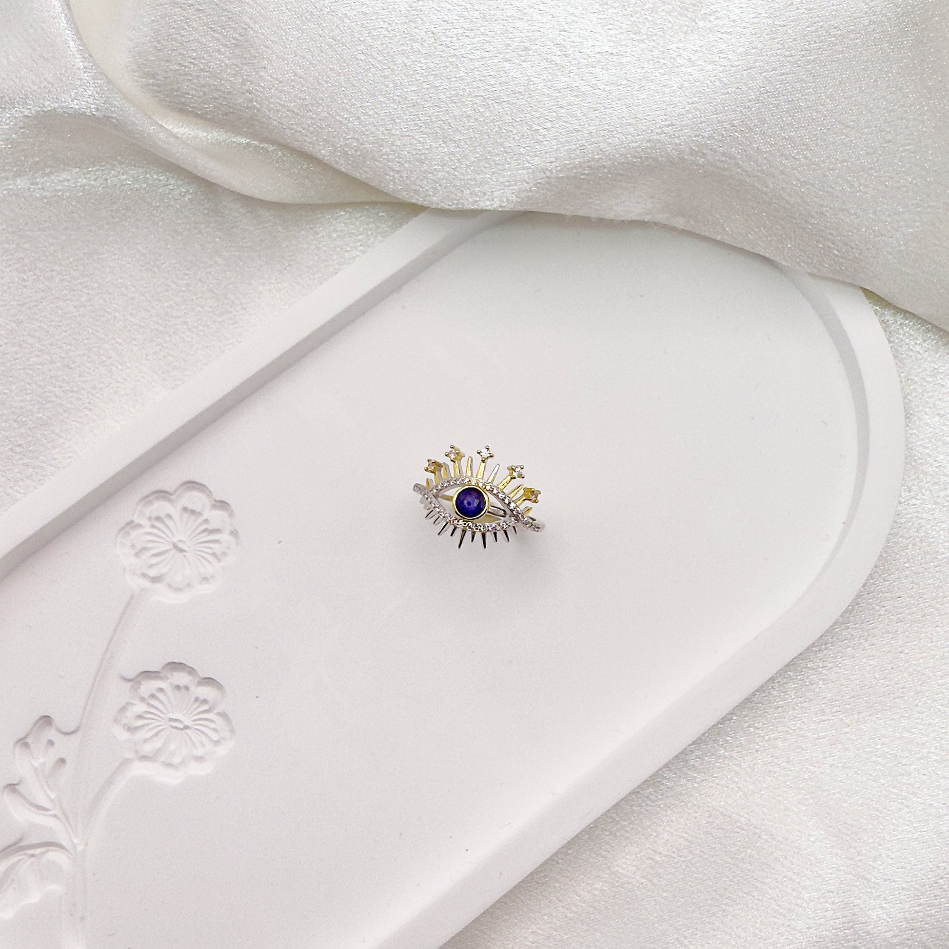 Divine Guard Sapphire Adjustable Ring S925 Silver