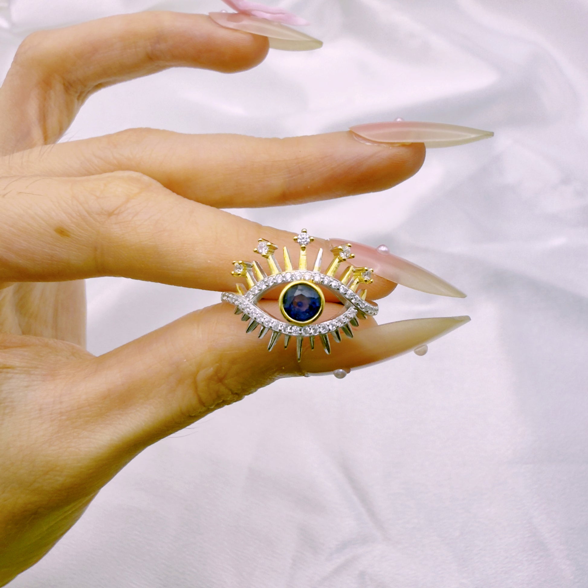 Divine Guard Sapphire Adjustable Ring S925 Silver