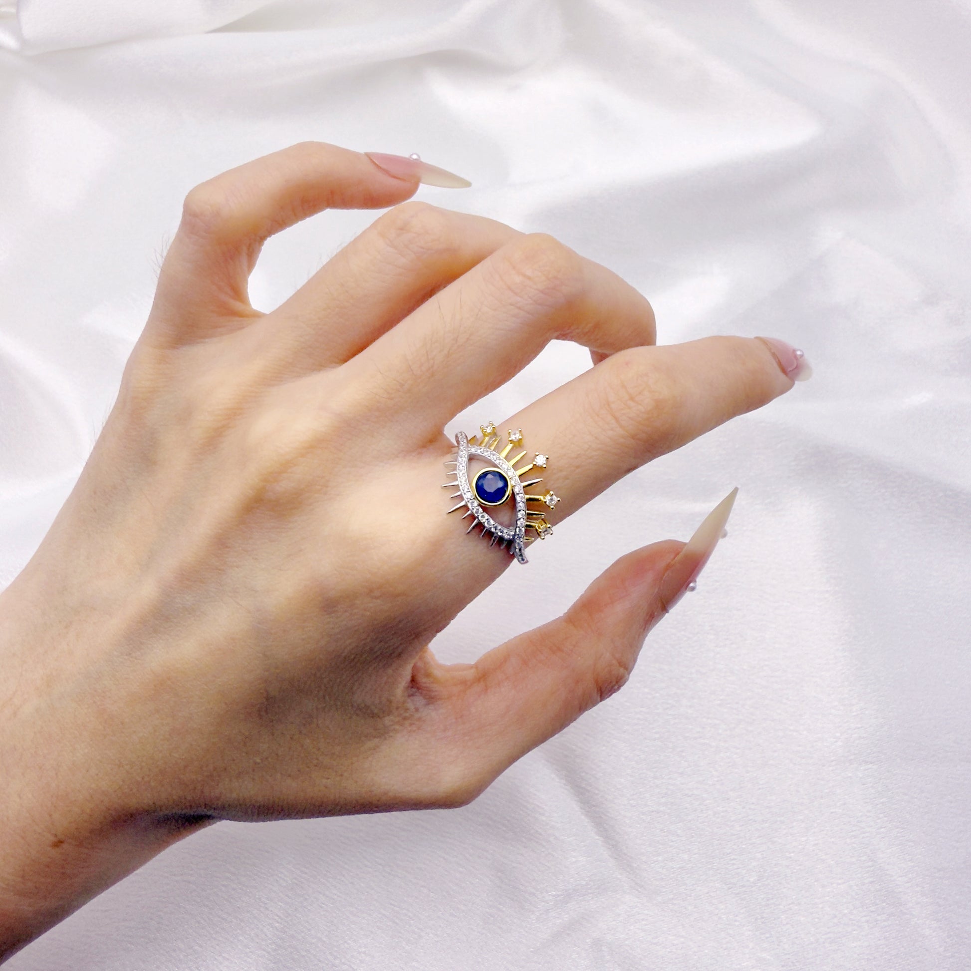 Divine Guard Sapphire Adjustable Ring S925 Silver