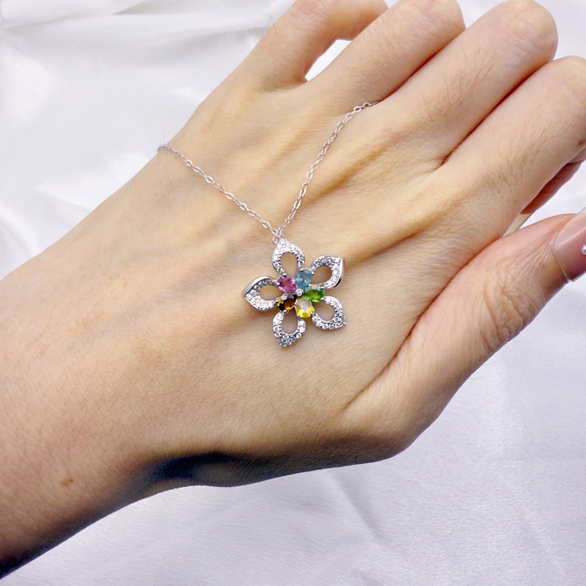 Prism Harmony Tourmaline Necklace S925 Silver