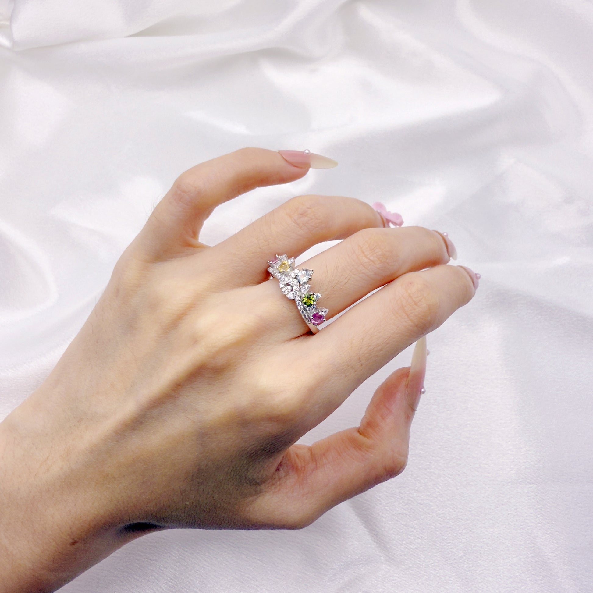 Prism Harmony Tourmaline Adjustable Ring S925 Silver
