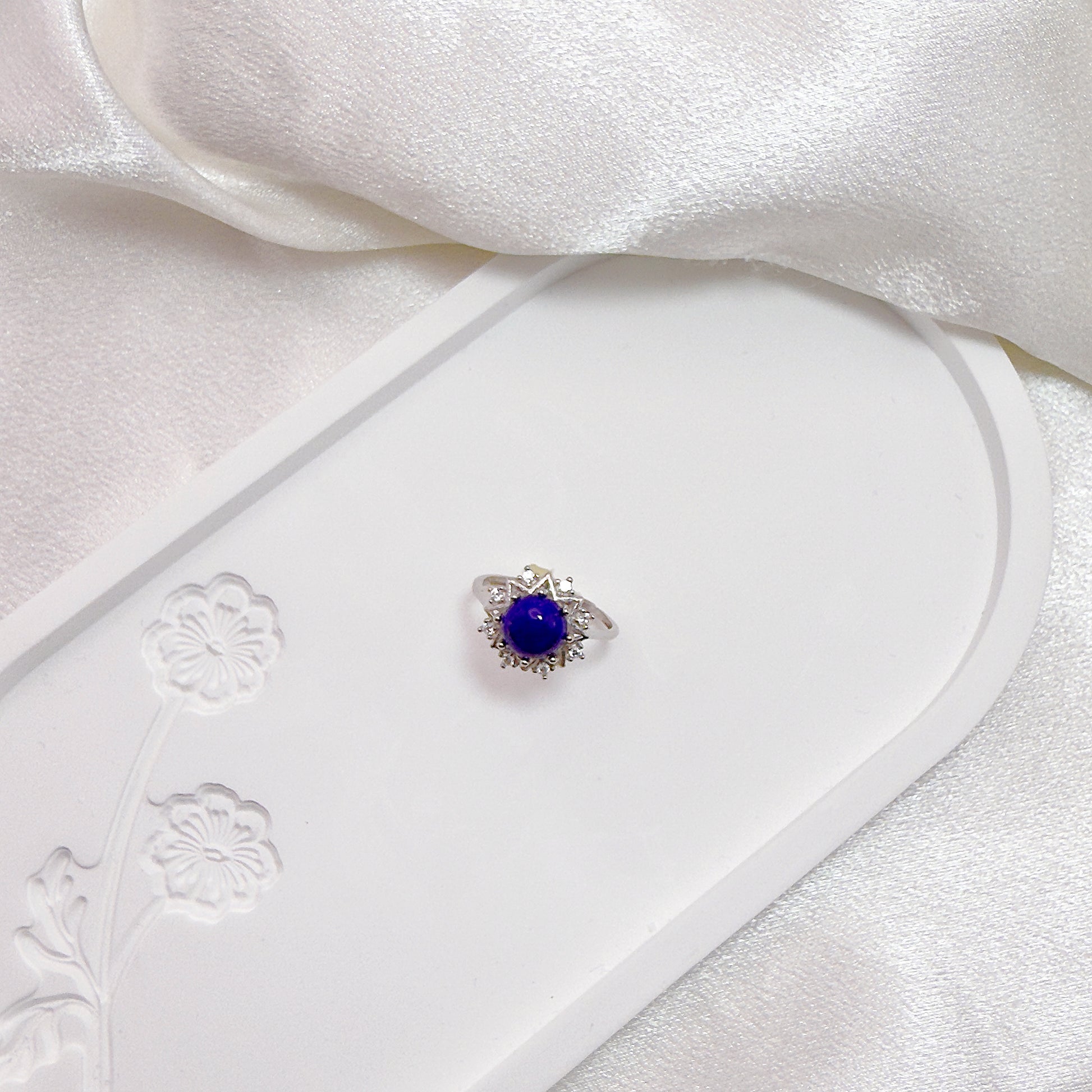 Voice Within Lapis Adjustable Ring S925 Silver
