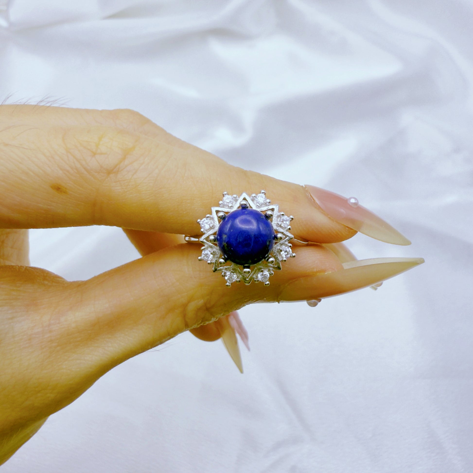 Voice Within Lapis Adjustable Ring S925 Silver