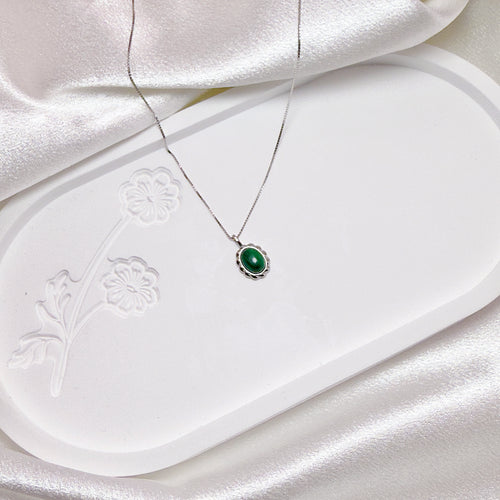 Bold Aura Malachite Necklace S925 Silver