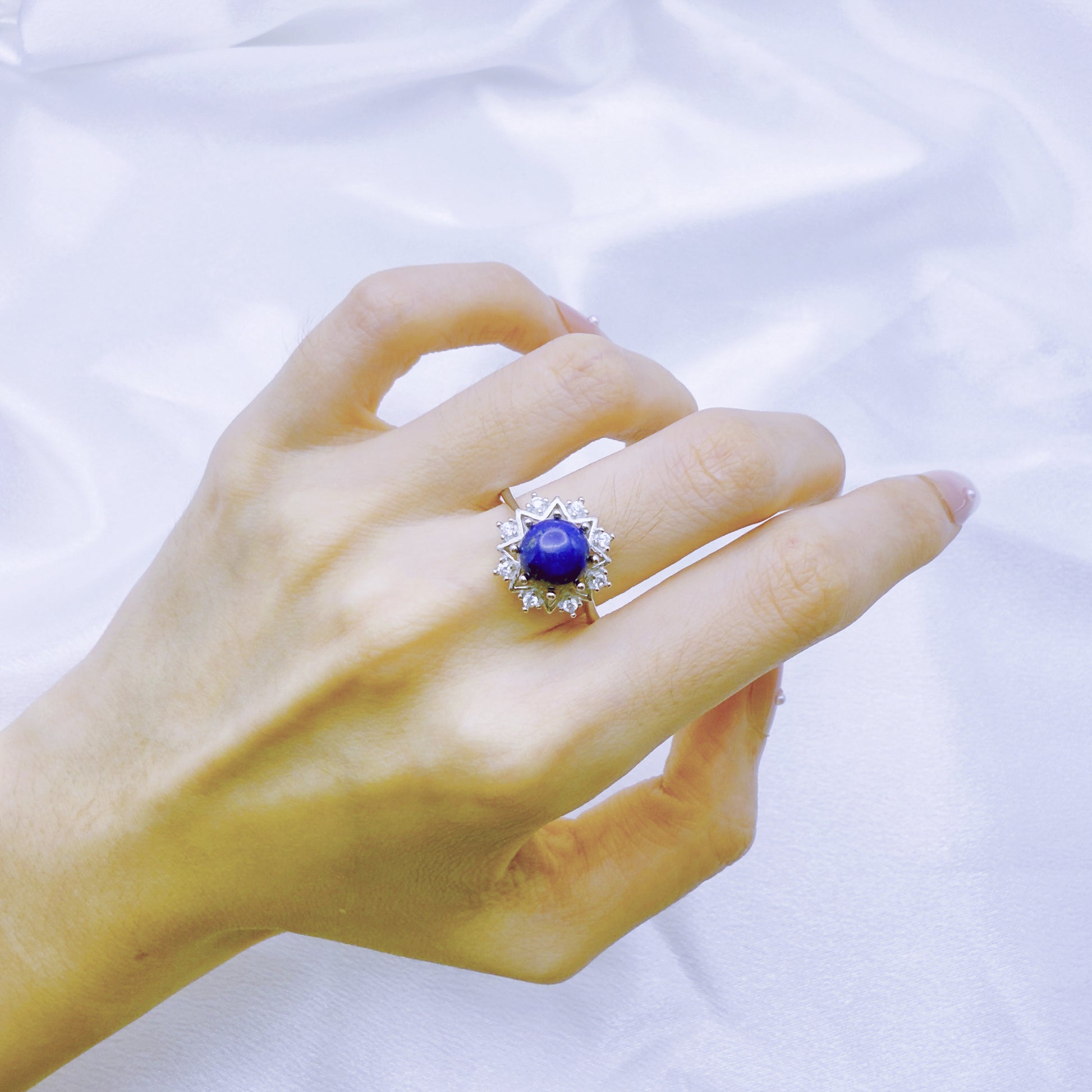 Voice Within Lapis Adjustable Ring S925 Silver