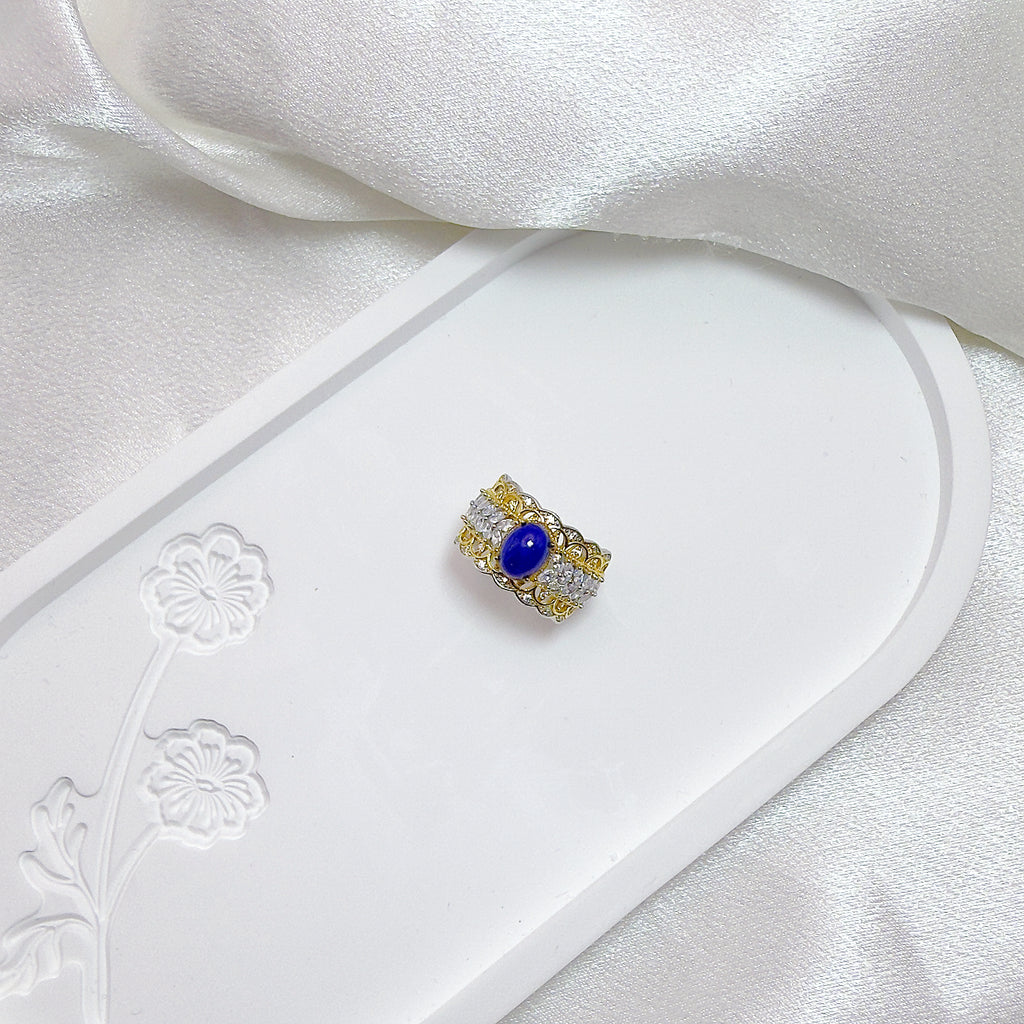 Lace Reverie Lapis Adjustable Ring S925 Silver