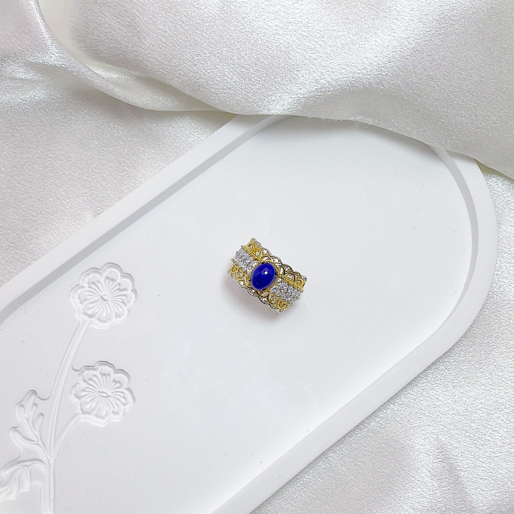 Lace Reverie Lapis Adjustable Ring S925 Silver
