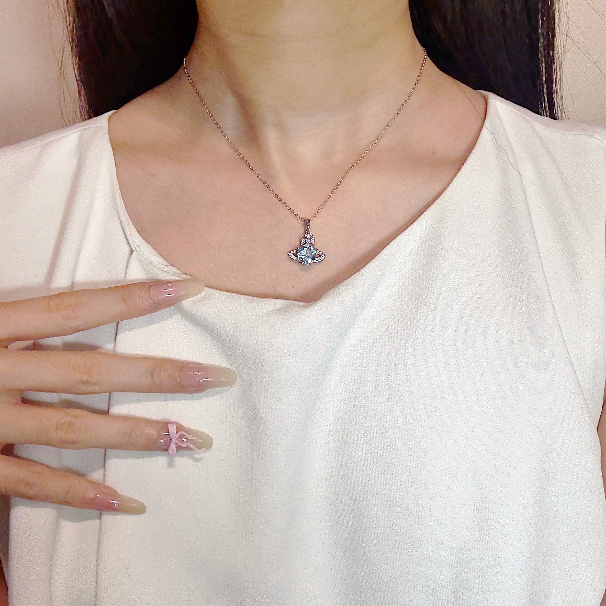 Celestial Clarity Topaz Necklace S925 Silver