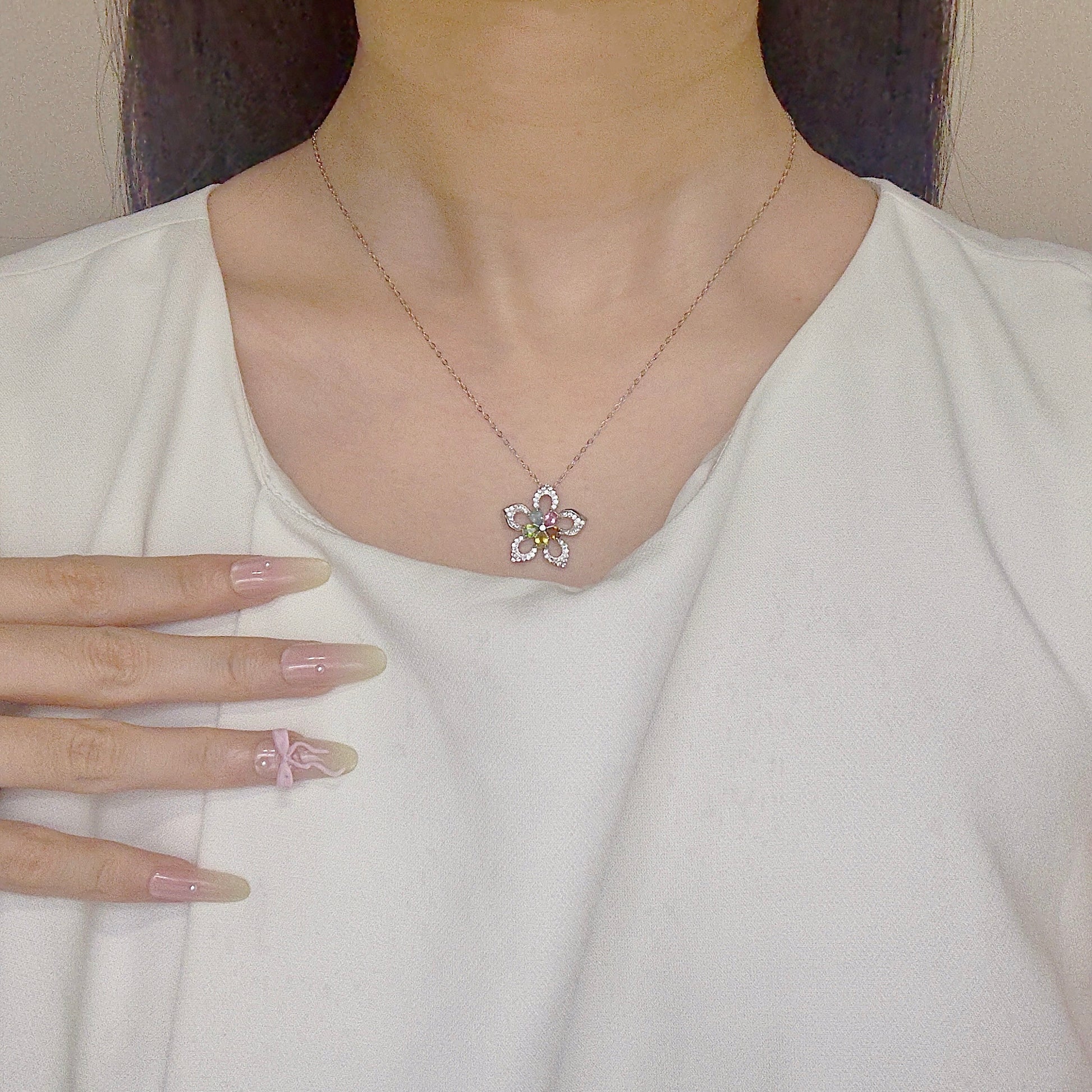 Prism Harmony Tourmaline Necklace S925 Silver