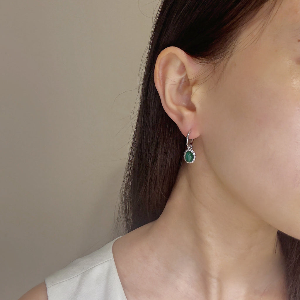 Bold Aura Malachite Earrings S925 Silver