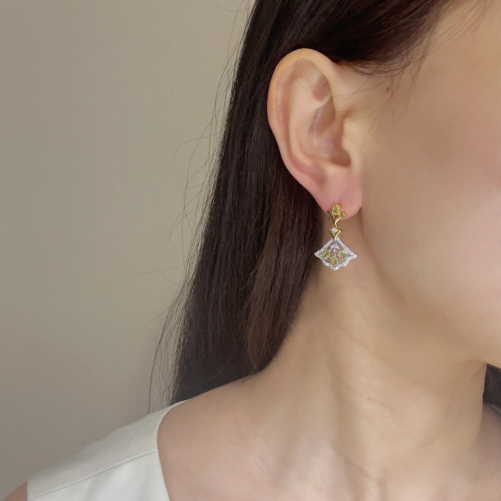 Spring Radiance Peridot Earrings S925 Silver